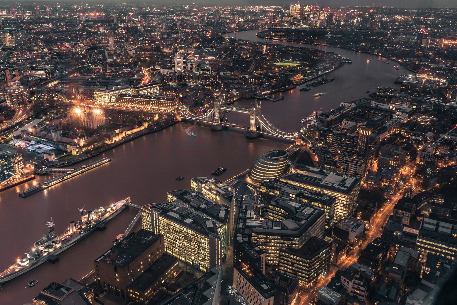 London city aerial view